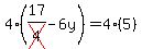 4%2817%2Fcross%284%29-6y%29=4%285%29