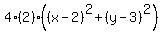 4%282%29%28%28x-2%29%5E2%2B%28y-3%29%5E2%29