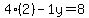 4%282%29-1y=8