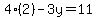 4%282%29-3y=11