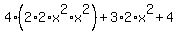 4%282%2A2%2Ax%5E2%2Ax%5E2%29%2B3%2A2%2Ax%5E2%2B4