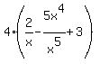 4%282%2Fx-5x%5E4%2Fx%5E5%2B3%29