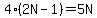 4%282N-1%29=5N