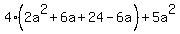 4%282a%5E2+%2B+6a+%2B+24+-6a%29+%2B+5a%5E2+
