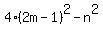 4%282m-1%29%5E2-n%5E2