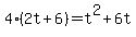 4%282t%2B6%29=t%5E2%2B6t