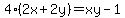 4%282x%2B2y%29=xy-1