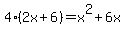 4%282x%2B6%29+=+x%5E2%2B6x