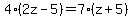 4%282z-5%29=7%28z%2B5%29