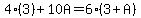 4%283%29%2B10A=6%283%2BA%29