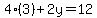 4%283%29%2B2y+=+12