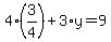 4%283%2F4%29%2B3%2Ay=9