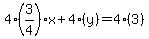 4%283%2F4%29x%2B4%28y%29=4%283%29