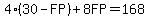 4%2830-FP%29%2B8FP=168
