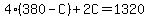 4%28380-C%29%2B2C=1320