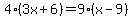 4%283x%2B6%29=9%28x-9%29