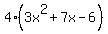 4%283x%5E2+%2B+7x+-+6%29