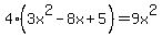 4%283x%5E2-8x%2B5%29=9x%5E2