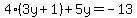 4%283y%2B1%29%2B5y=-13