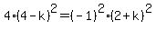 4%284-k%29%5E2=%28-1%29%5E2%282%2Bk%29%5E2