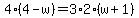 4%284-w%29=3%2A2%28w%2B1%29