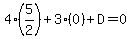 4%285%2F2%29%2B3%280%29%2BD=0