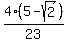4%285-sqrt%282%29%29%2F23