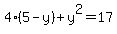 4%285-y%29%2By%5E2=17