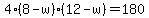 4%288-w%29%2812-w%29=180