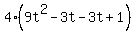 4%289t%5E2-3t-3t%2B1%29