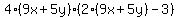 4%289x%2B5y%29%282%289x%2B5y%29+-+3%29