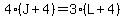 4%28J%2B4%29=3%28L%2B4%29