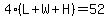 4%28L%2BW%2BH%29+=+52