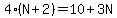 4%28N%2B2%29=10%2B3N