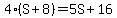 4%28S%2B8%29=5S%2B16
