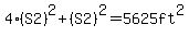 4%28S2%29%5E2%2B%28S2%29%5E2=5625ft%5E2