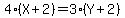 4%28X%2B2%29=3%28Y%2B2%29