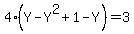 4%28Y-Y%5E2%2B1-Y%29=3