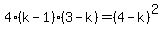 4%28k-1%29%283-k%29=%284-k%29%5E2