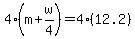 4%28m%2Bw%2F4%29=4%2812.2%29