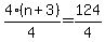 4%28n%2B3%29%2F4=124%2F4