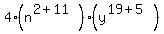 4%28n%5E%282%2B11%29%29%28y%5E%2819%2B5%29%29