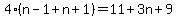 4%28n-1%2Bn%2B1%29=11%2B3n%2B9