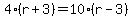 4%28r%2B3%29=10%28r-3%29