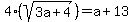 4%28sqrt%283a%2B4%29%29=a%2B13