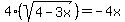 4%28sqrt%284-3x%29%29+=+-4x