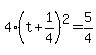 4%28t%2B1%2F4%29%5E2=5%2F4