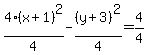 4%28x%2B1%29%5E2%2F4-%28y%2B3%29%5E2%2F4=4%2F4