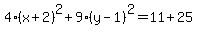 4%28x%2B2%29%5E2%2B9%28y-1%29%5E2=%2B11%2B25