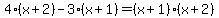 4%28x%2B2%29-3%28x%2B1%29=%28x%2B1%29%28x%2B2%29